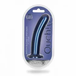 Гладкий фаллоимитатор Shots toys Smooth G-Spot, 17 см, силикон, синий