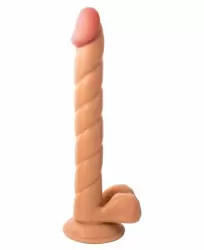 Большой фаллоимитатор с мошонкой TOYFA RealStick Nude 11” на присоске – телесный