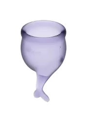 Набор менструальных чаш Satisfyer Feel secure Menstrual Cup, 15 и 20 мл, силикон, фиолетовый