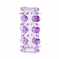 Открытая насадка Sextoy с шипами и бусинами - фиолетовый