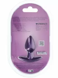 Гладкая анальная пробка Shots toys, 6,5 см, силикон, фиолетовый металлик