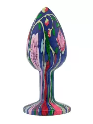 Анальная пробка Kanikule, с ограничителем в форме кристалла, размер S, бирюзовая