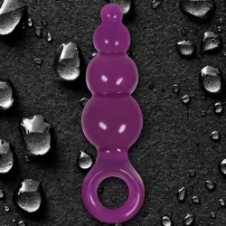 Анальная пробка с кольцом Jolie Ripples Large – фиолетовая