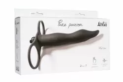 ВИБРОНАСАДКА ДЛЯ ДВОЙНОГО ПРОНИКНОВЕНИЯ PURE PASSION FLIRTINI BLACK