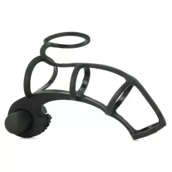 Насадка стимулирующая Beginner's Silicone Power Cage с кольцом на мошонку и вибрацией – черная