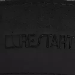 Ошейник из натуральной кожи James Neck с металлическим поводком - черный