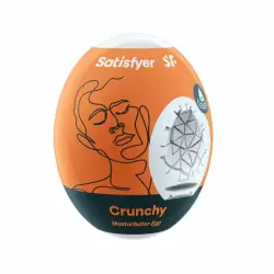 Компактный мастурбатор Satisfyer Egg Single (Crunchy), в форме яйца, ТПЕ, прозрачный