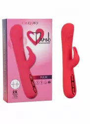 Рельефный вибратор-кролик Throb Pulse, с функцией пульсирующее воздействие, 21,5 см, 10 режимов, силикон, розовый