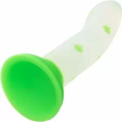Светящийся фаллоимитатор California Exotic Novelties Glow Stick Leaf, 15,2 см, силикон, белый с зелёным