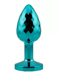 Голубая алюминиевая текстурная анальная пробка Small