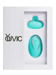 Вибратор для орального секса Youvic 4,9 см, с пультом Д/У, силикон, бирюзовый