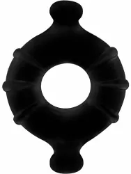 Рельефное эрекционное кольцо Gummy Ring, 9,8 см, размер L, черный