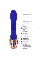 Вибромассажер кролик с вибрацией и функцией нагрева Opulent (синий)