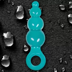 Анальная пробка с кольцом Jolie Ripples Medium – голубая