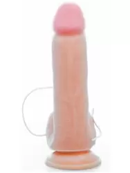 Реалистичный вибратор Real Basic, с проводным пультом, 20 см, 10 режимов, телесный