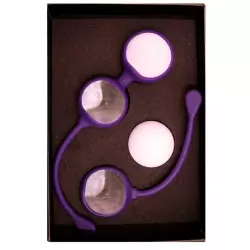 Набор вагинальных шариков Cosmo Balls – фиолетовый с розовым