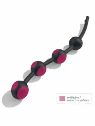 Анальная цепочка Mystim Garland Anal chain Booty L, для подключения к источнику электроимпульсов, со смещенным центром тяжести, черный