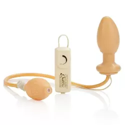 Надувная анальная пробка Anal Explorer с вибрацией – телесный