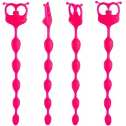 Анальная цепочка Fun Factory Flexi Felix, 32 см, 5 бусин, розовая