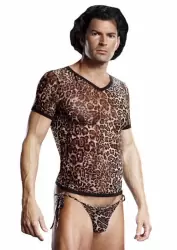 Леопардовая футболка BlueLine из сетки – L/XL