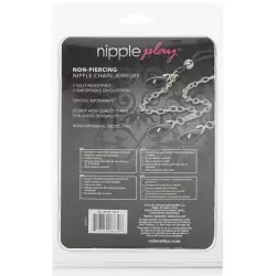 Зажимы на соски Chain Jewelry - Onyx на цепочке с подвесками –  черный