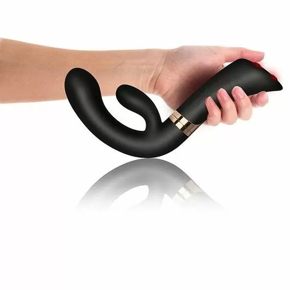 Черный вибратор-кролик Rocks Off Enigma. 7 режимов вибрации, силикон