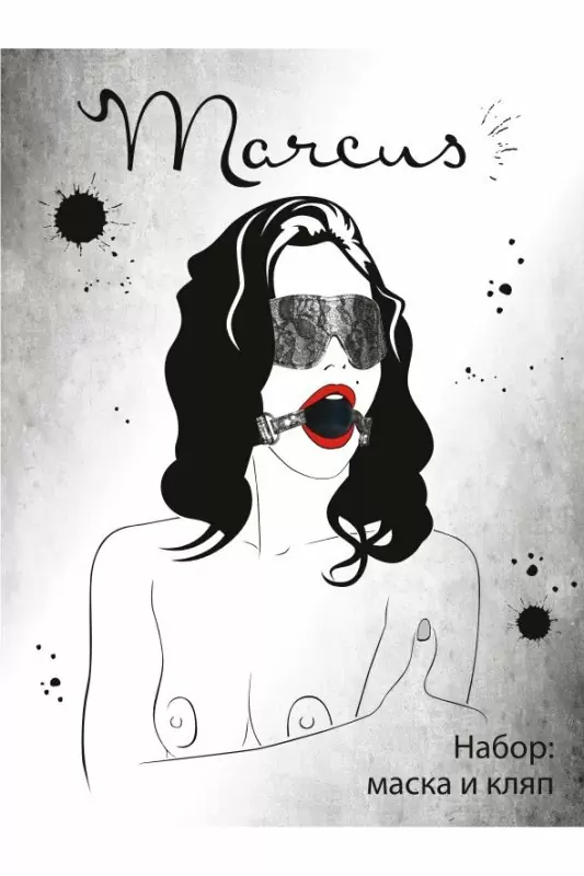 Кружевной набор маска и кляп TOYFA Marcus – серебристый