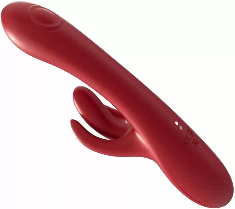 Инновационный вибратор-кролик Amovibe Trio Bliss, 25 см, 10 режимов, силикон, красный 