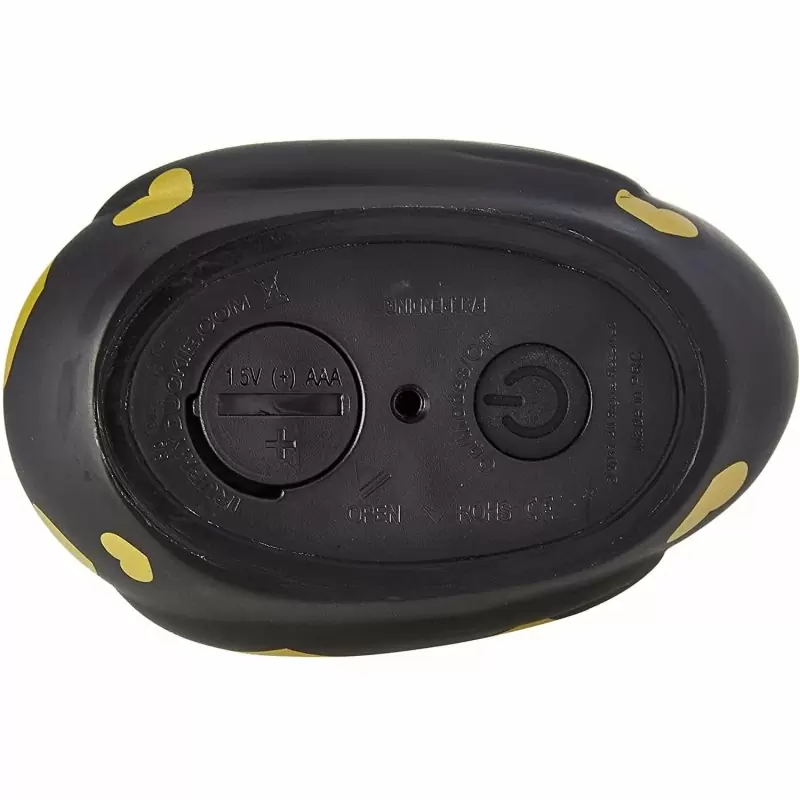 Черный вибратор-уточка Big Teaze Toys I Rub My Duckie 2.0 с жёлтыми сердечками, 7,5 см