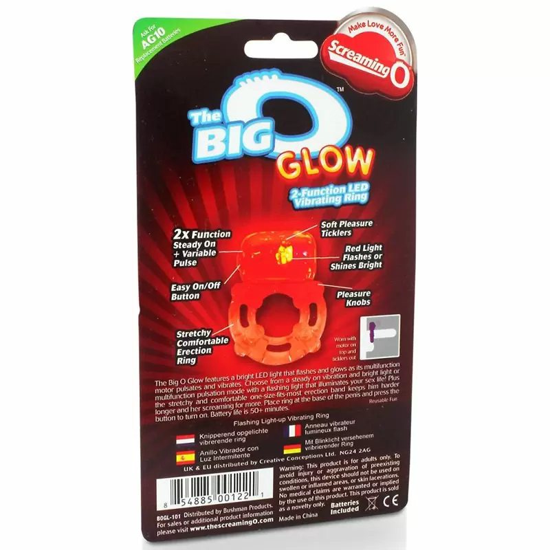 Эрекционное кольцо Screaming O - Big O Glow светящееся – оранжевый