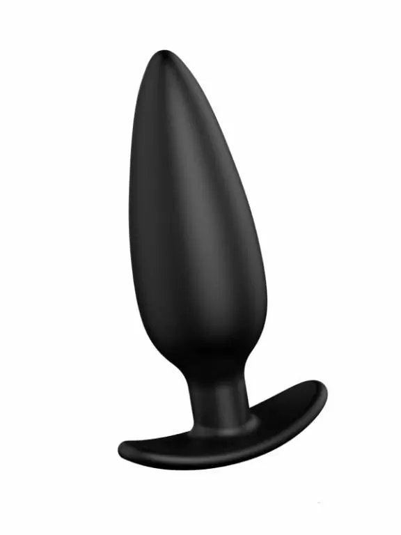 Вытянутая анальная пробка Erozon №07 Self Penetrating Butt Plug, 11 см, со смещенным центром тяжести, силикон, черный