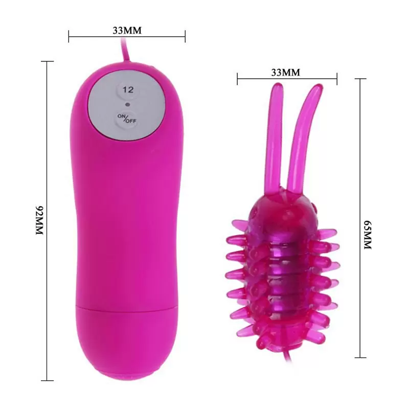 Виброяйцо Cute Secret с насадкой «Букашка» и проводным пультом управления – розовый