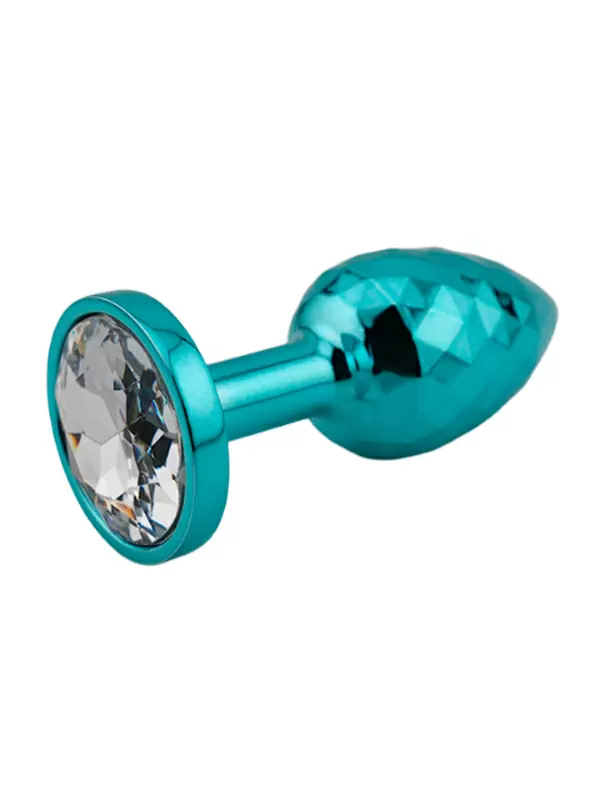 Голубая алюминиевая текстурная анальная пробка Small