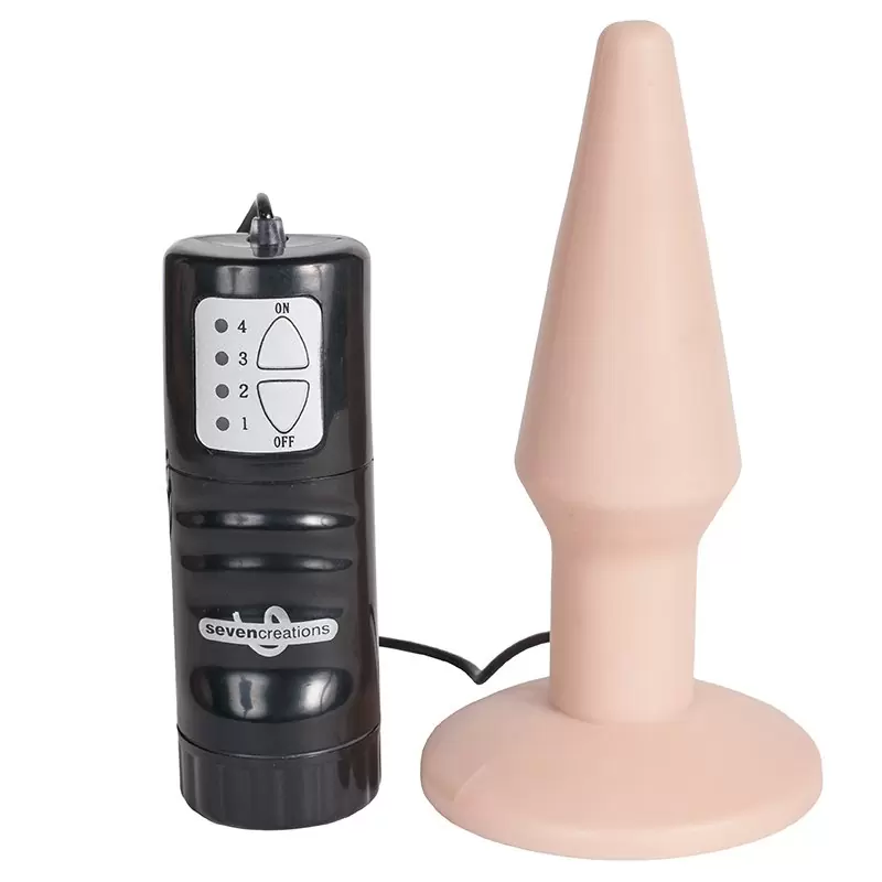 Анальная пробка Pure Butt Plug Medium c вибрацией – телесная