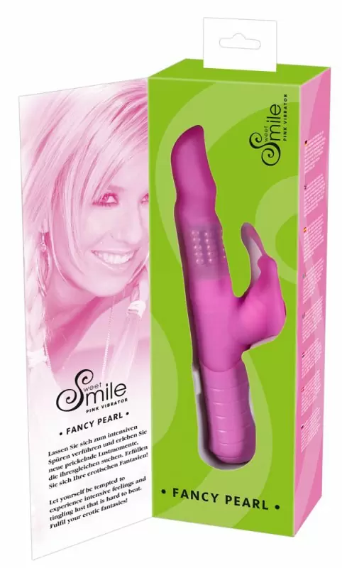Вибратор двойного действия с ротацией Smile Fancy Pearl - розовый