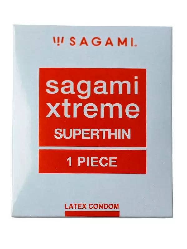 Гладкий презерватив Sagami Xtreme Superthin латексный, ультратонкий, 1 шт.