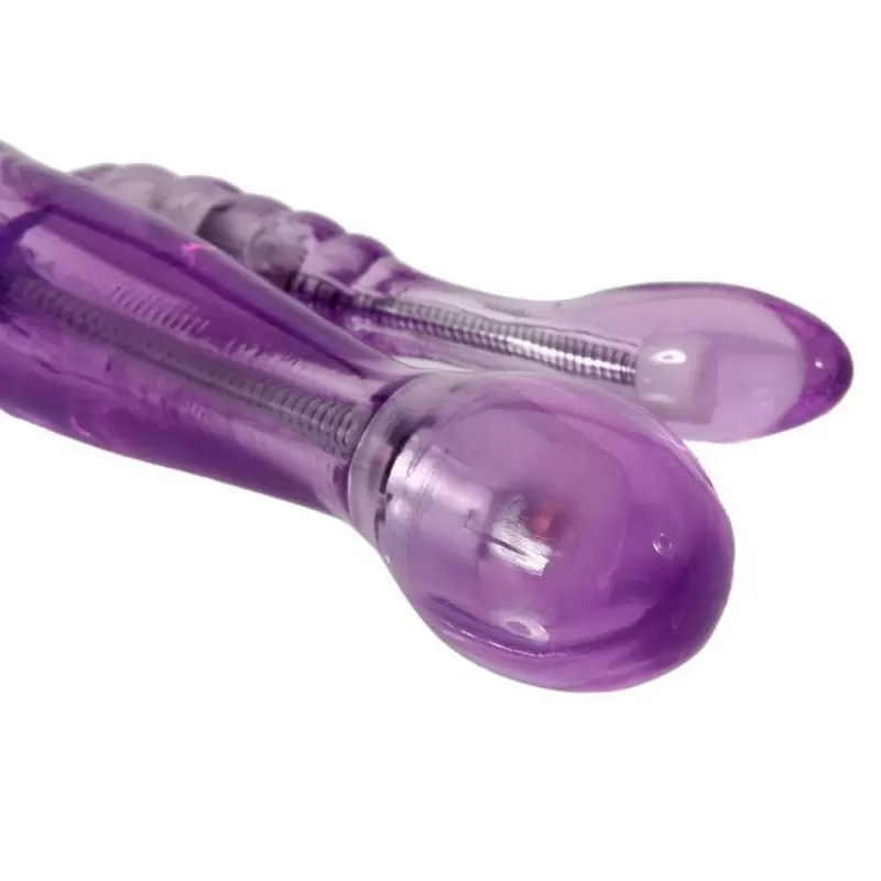 Гибкий вибратор с тройной стимуляцией Intimate Tease Double-Vibe – пурпурный 