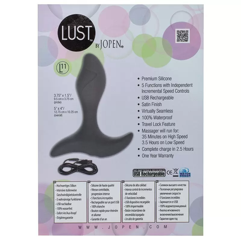 Вибромассажер Lust by Jopen L11 – серый