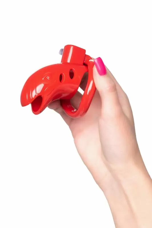 Пояс верности на пенис Black & Red by Toyfa. ABS, красный, 10 см.