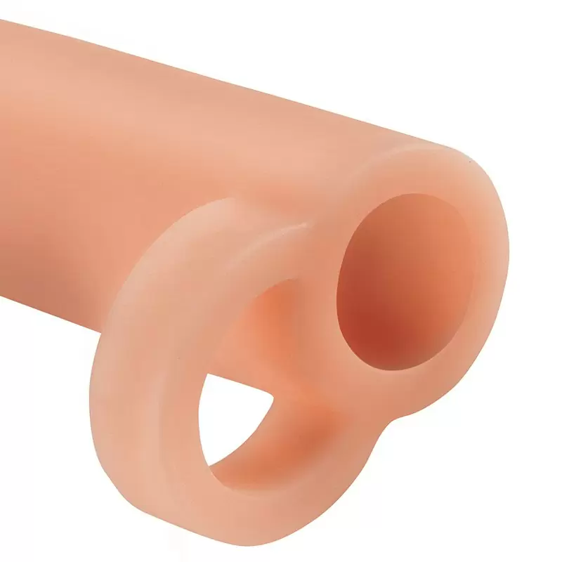 Насадка увеличитель Real Feel Enhancer с кольцом на мошонку – телесная	