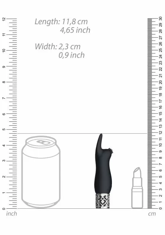 Ребристая вибропуля Elegance, с ушками на конце, 11,8 см, силикон, черный