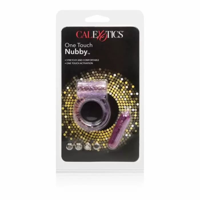 Эрекционное кольцо с вибропулей Calexotics One Touch™ Nubby – фиолетовый