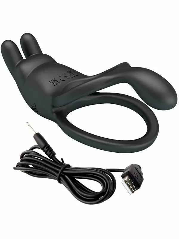 Перезаряжаемое эрекционное виброкольцо Baile Dwayne, с подхватом мошонки, стимуляция клитора, силикон