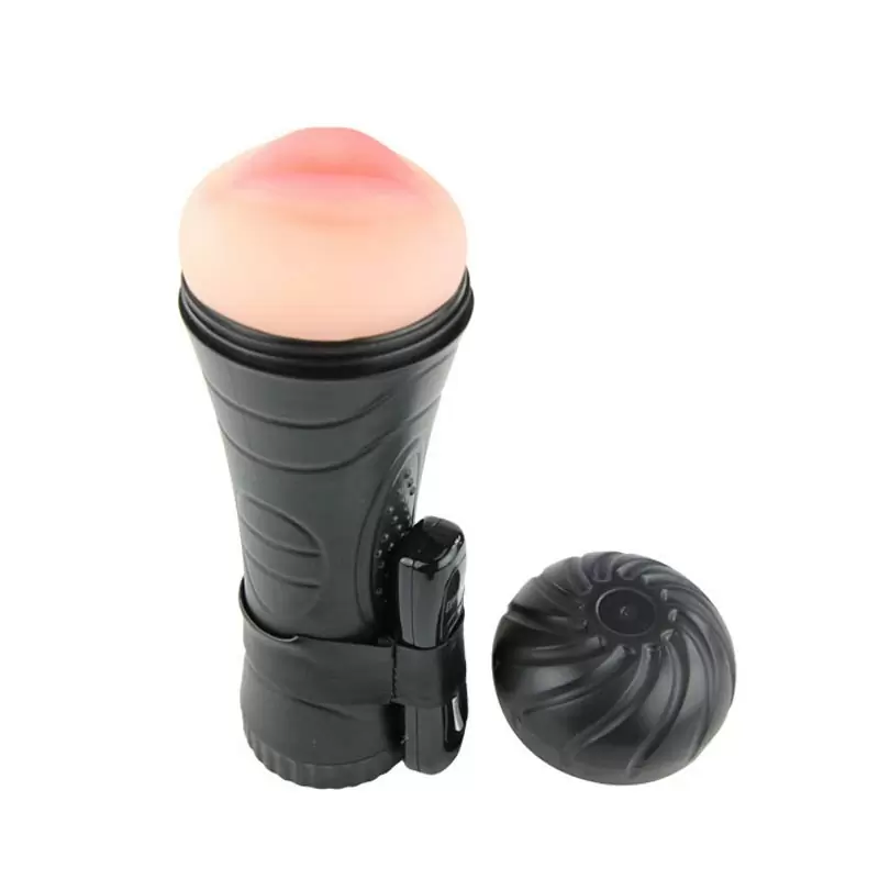 Мастурбатор ротик в футляре Pink Mouth с вибрацией – телесный