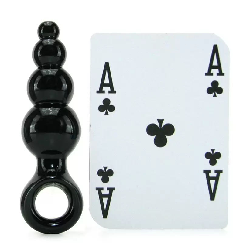 Анальная пробка с кольцом Jolie Ripples Small – черная