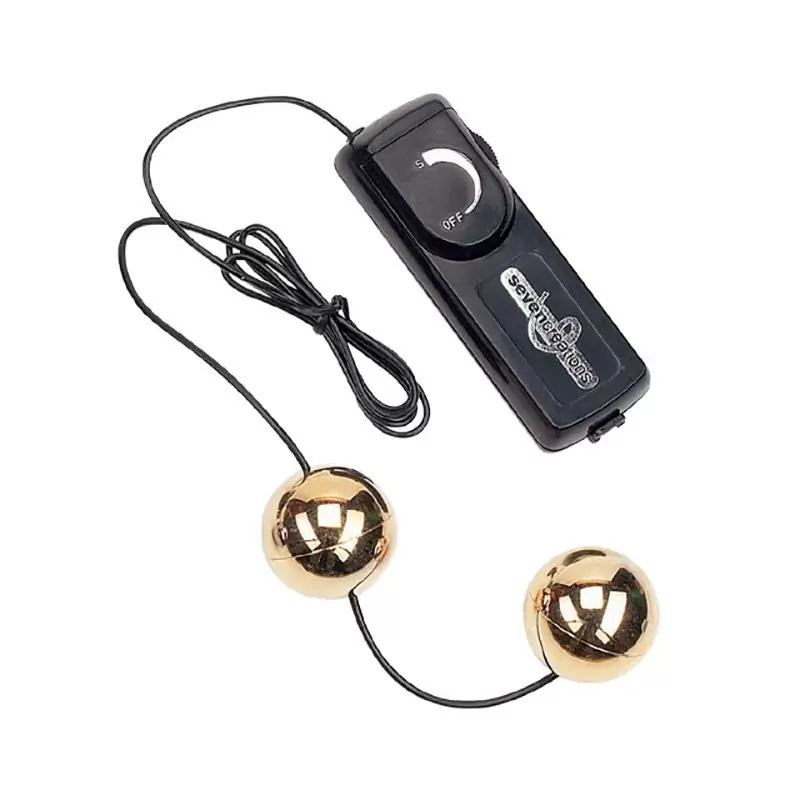 Шарики вагинальные Orgasm Vibrating Balls с вибрацией – золотистый