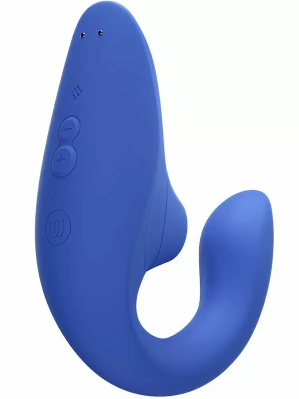Компактный вибратор-кролик Womanizer Blend с бесконтактной клиторальной стимуляцией, 13,8 см, голубой