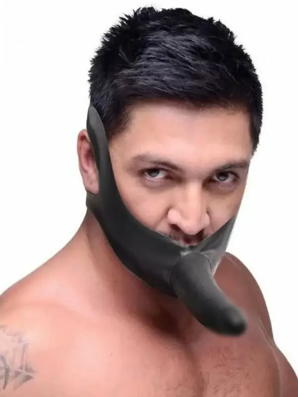 Реалистичный кляп-фалос Face Fuk, 14 см, силикон, черный