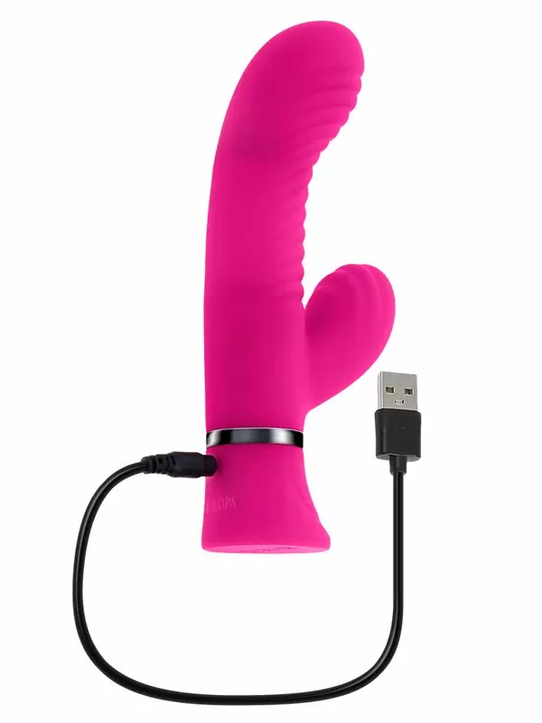 Ребристый вибратор-кролик Evolved  Next Wave, 16,4 см, 10 режимов, силикон, розовый