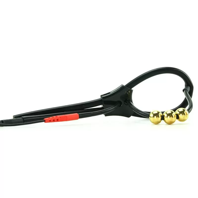 Электросбруя для головки пениса Pearly Pete с тремя шариками-электродами – черный